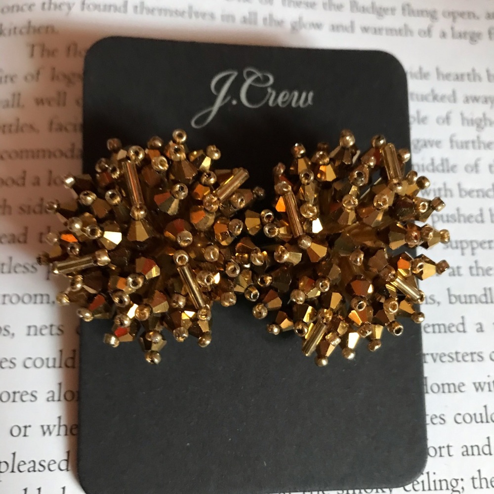 JCrew gold beaded earrings
